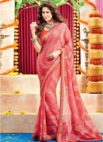 Vishal Red Printed Saree