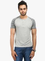 WYM Grey Milange Solid Henley T-Shirt