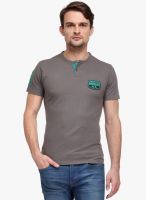 WYM Grey Solid Henley T-Shirt