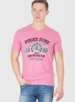 Wilkins & Tuscany Pink Printed Round Neck T-Shirts