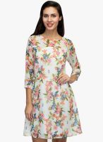 Wisstler Multicoloured Printed Skater Dress