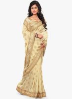 Xclusive Chhabra Beige Embroidered Saree