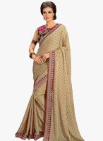 Xclusive Chhabra Beige Embroidered Saree