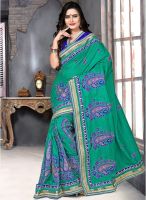 Xclusive Chhabra Green Embroidered Saree