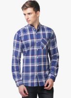 Yepme Blue Checked Slim Fit Casual Shirt