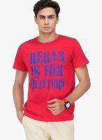 Yepme Red Printed Round Neck T-Shirts