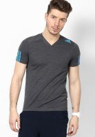 Adidas Dark Grey Tennis V Neck T-Shirt