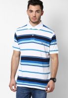 Allen Solly White Striped Polo T-Shirts