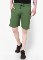 American Crew Solid Green Shorts