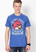 Angry Birds Blue Printed Round Neck T-Shirts