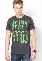 Angry Birds Grey Printed Round Neck T-Shirts