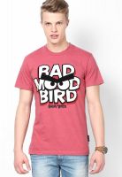 Angry Birds Pink Printed Round Neck T-Shirts