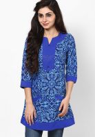 Ayaany Blue Printed Kurta