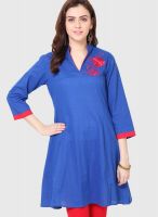 Bhama Couture Blue Solid Kurtis