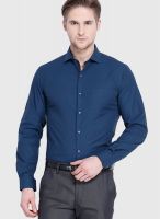 Black Coffee Blue Slim Fit Formal Shirt