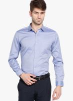 Black Coffee Blue Slim Fit Formal Shirt