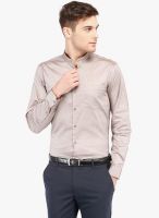 Black Coffee Brown Solid Slim Fit Formal Shirt