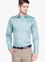 Black Coffee Green Slim Fit Formal Shirt