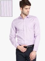 Black Coffee Pink Striped Slim Fit Formal Shirt