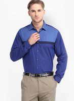 Black Coffee Solid Blue Formal Shirt