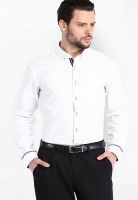 Black Coffee White Slim Fit Formal Shirt