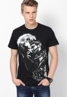 Call Of Duty Black Printed Round Neck T-Shirts