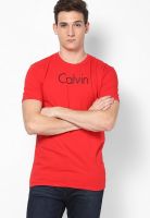 Calvin Klein Jeans Red Round Neck T-Shirt