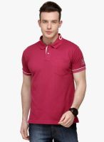 Canary London Maroon Solid Polo T-Shirts