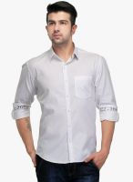 Canary London White Slim Fit Casual Shirt