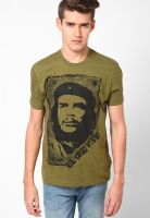 Che Guevara Green Printed Round Neck T-Shirts