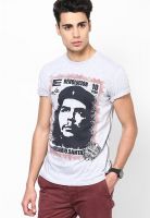 Che Guevara Light Grey Printed Round Neck T-Shirts