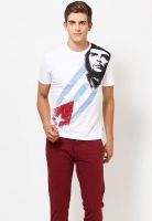 Che Guevara White Printed Round Neck T-Shirts