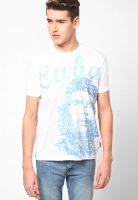 Che Guevara White Printed Round Neck T-Shirts