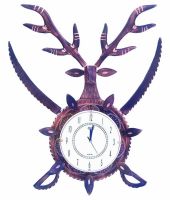 Clickflip Purple Wooden Handcraft Clock - Buy 1 Get 1 Free
