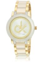 Daniel Klein Dk10087Gmwht-Golden/White Analog Watch