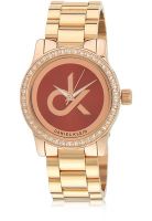 Daniel Klein Dk10159Rgmrd-Golden/Red Analog Watch