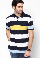 Duke Navy Blue Striped Polo T-Shirt