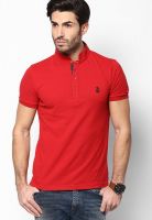 Duke Red Solid Polo T-Shirt