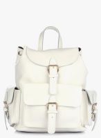 Ebano White Leather Backpack