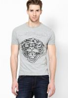 Ed Hardy Grey Melange Crew Neck T Shirt