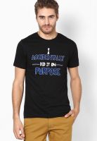 Fame Forever By Lifestyle Black Regular Fit Crew Neck T Shirt