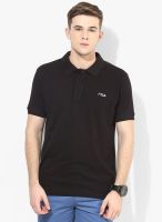 Fila Black Solid Polo T-Shirt