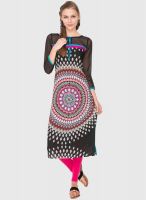 Folklore Black Printed Kurta