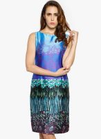 Folklore Blue Colored Printed Shift Dress