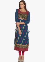 Folklore Blue Embroidered Kurta