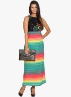Folklore Orange Colored Embroidered Maxi Dress