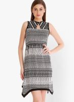Fusion Beats Black Colored Printed Shift Dress