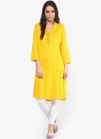 G Yellow Solid Kurta