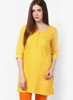 G Yellow Solid Kurtis