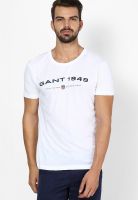 Gant White Round Neck T-Shirt(Regular Fit)